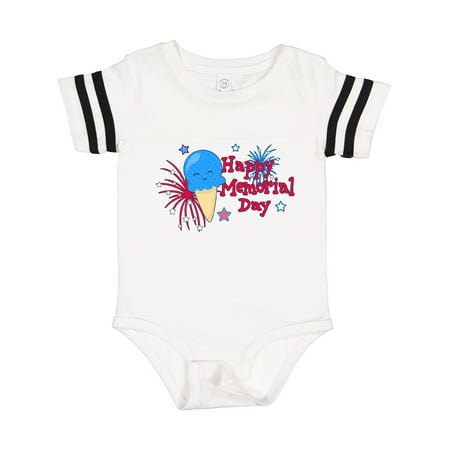 

Inktastic Happy Memorial Day with Ice Cream Cone Fireworks and Stars Gift Baby Boy or Baby Girl Bodysuit