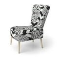 thumbnail image 2 of Designart "Black Horizontal Chevron " Upholstered Patterned Accent Chair and Arm Chair, 2 of 5