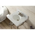 thumbnail image 4 of Kingston Brass KVPB1917M346ST Edwardian 19" Carrara Marble Console Sink with Brass Legs (4-Inch, 3-Hole), Carrara Marble White/Polished Nickel, 4 of 8