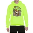 thumbnail image 2 of Wild Bobby Trendy Landscape With Daisies Cactus Monarch Butterfly Nature Lover Unisex Hoodie Sweatshirt, Safety Green, 3X-Large, 2 of 6