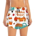 thumbnail image 4 of Lsque Fall Pumpkins Printed Women's Running Shorts with Liner Pockets,Elastic Quick Dry Workout Athletic Gym Yoga Shorts,Womens High Waist Shorts-, 4 of 9
