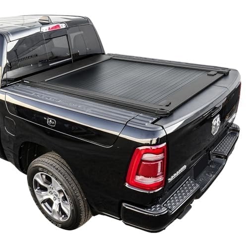 Syneticusa MR Series Retractable T-Slot Rails Hard Truck Bed Cover for 2009-2026 Ram 1500 with Rambox 5'7" Bed
