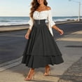 thumbnail image 5 of KICILVS Pirate Costume Women Medieval Peasant Dress Off Shoulder Button Front Layered Ruffle Skirt Cosplay Outfit, 5 of 9