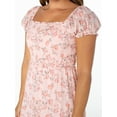 thumbnail image 4 of Celebrity Pink Puff Sleeve Midi Dress with Ruffle Details, Women's and Women's Plus, 4 of 4