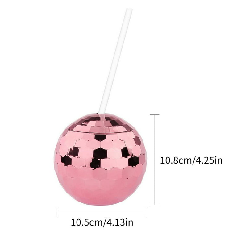 Blush Silver Disco Ball Cup With Lid And Straw, 16 Ounce Cute Sparkly  Glitter Cocktail Cup, Set Of 1, Party Supplies : Target