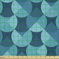 thumbnail image 2 of Ambesonne Circle Pattern Fabric by the Yard Microfiber, Round with Details, 2 Yards, Sea Blue Seafoam, 2 of 2