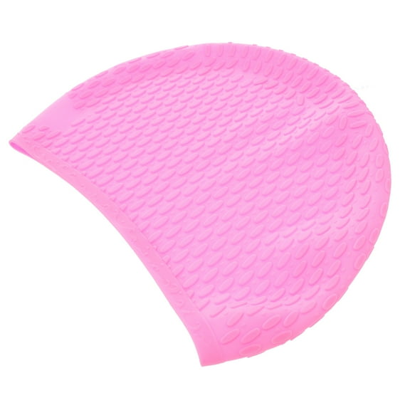 LEORX Pink Waterproof Silicone Swimming Cap Durable Comfortable Swim Hat