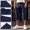 Dark Blue, variant on Mens Cargo ShortsLightweight Elastic Waist Knee Length Bermuda Shorts with Pockets Summer Fishing Short Cargo Pants Gray 3XL