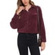 thumbnail image 1 of Camisas de pana INSPIRE CHIC para mujer, chaqueta casual de manga larga con botones, XS, burdeos, 1 of 6