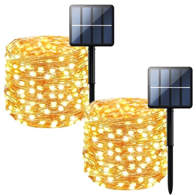 LEEYNEER 2 Packs (250 LED Bulbs Total) Solar-Powered 81-Foot Waterproof IP65 String Lights with Motion Sensor & Remote-Free Operation - Energy-Efficient Solar Fairy Lights for Halloween