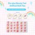 thumbnail image 3 of 1 Set Artificial Nail Tips Press on Nails for Kids Cartoons Fake Fingernails Short Stickers Full Cover Manicure Kit Decorations PNT-16-19, 3 of 7