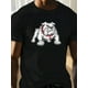 thumbnail image 1 of Camiseta casual de talla regular para hombre, 100 % algodón, cuello redondo, manga corta con estampado geométrico de bulldog, tejido de punto ligeramente elástico, corte regular para hombres altos y c, 1 of 6