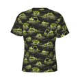 thumbnail image 6 of Vsdgher Light Green Excavator Print Men's Dry Fit Mesh Athletic Shirts Moisture Wicking Tennis T-Shirt Tops, 6 of 9