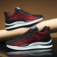 thumbnail image 3 of Mens Elevator Sneakers Invisible Height Increasing Elevator Shoes cloud runners 2.4" boost Taller Lightweight Breathable Mesh Upper Hidden Heel Trainers Lace-up Sports Shoes Red 41, 3 of 7