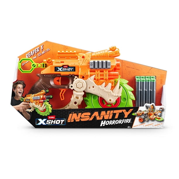 XSHOT Insanity HorrorFire Reaper X by Zuru with 8 Darts, Air