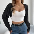 thumbnail image 2 of JYnXIANTI Womens Crop Cardigans Sweater Shrug Open Front Crochet Knitting Tops Fall Fashion Trendy Long Sleeve Outfit Clothes, 2 of 6