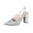 Silver, variant on Women's Fashionable Casual Comfortable Plus Size Solid Color Rhinestone Sequined Pointed Toe Heel High Heels Low Chunky Heels Senior Front Gifts