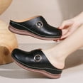 thumbnail image 5 of Mepaouo Clogs for Women Wide Width Wedge Sandals Hollow out Closed Toe Slip on Beach Slippers Shoes, 5 of 7