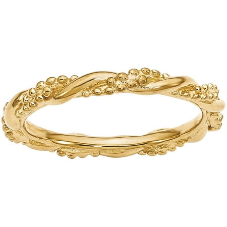 Stackable Expressions Sterling Silver Yellow-Plated Twist Ring