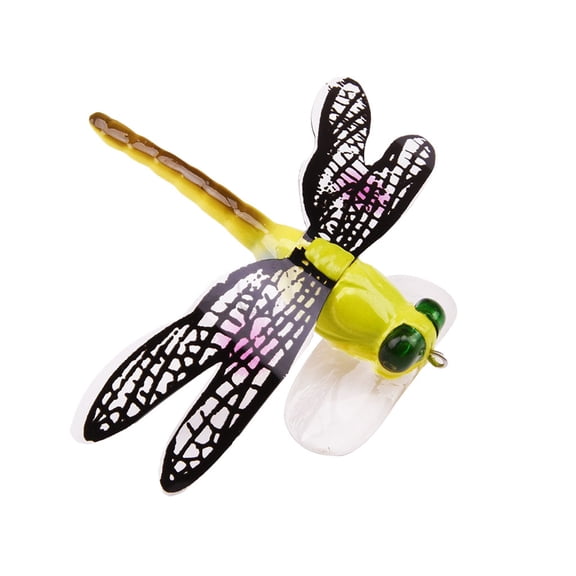 1Pc Topwater Dragonfly Fishing Lure, 2.75" 0.2oz Floating Insect Popper Bait, Yellow
