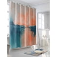 thumbnail image 3 of Fsddascl Teal Pink Shower Curtain Set - 48" x 72" Washable Bathtub Curtain with 12 Hooks, Modern Abstract Ombre Oil Painting Aesthetic Waterproof Fabric Stall Shower Curtains for Bathroom/Bathtub, 3 of 6