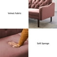 thumbnail image 6 of Pink Fabric Sofa Set, Mid Century Modern Sectional Sofa for Small Spaces, Upholstered Sofas with Solid Wood Frame and 2 Pillows, Tufted Loveseat Sofa Couch for Living Room/Office, 74.8"L, L1083, 6 of 9