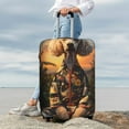 thumbnail image 3 of Lsque Flower Field Poodle Printed Luggage Cover, Travel Luggage Protector,Scratch and Dirt Resistant, Fits 18-32 Inch Luggage - Small, 3 of 9