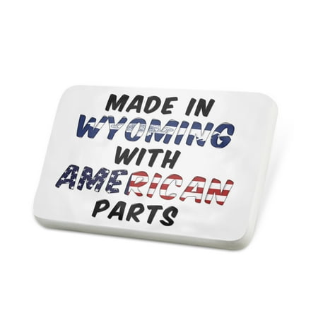 Porcelein Pin American Parts but Made in Wyoming Lapel Badge – NEONBLOND