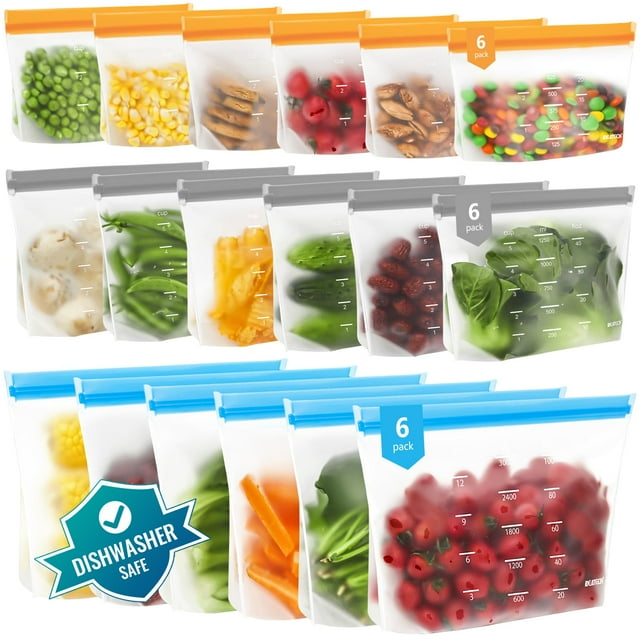 Bolsas de almacenamiento reutilizables IDEATECH Stand Up, sin BPA, multicolor