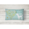 thumbnail image 2 of Carolines Treasures BB7614PW1216 Welcome Friends White Poodle Canvas Fabric Decorative Pillow  12H x16W multicolor, 2 of 3