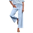 thumbnail image 2 of BILIKEYU Women's Daily Elastic Waist Straight Solid Color Casual Pants, Womens Pants, Stretch Pants for Women, Womens Pants Trendy, 2 of 6