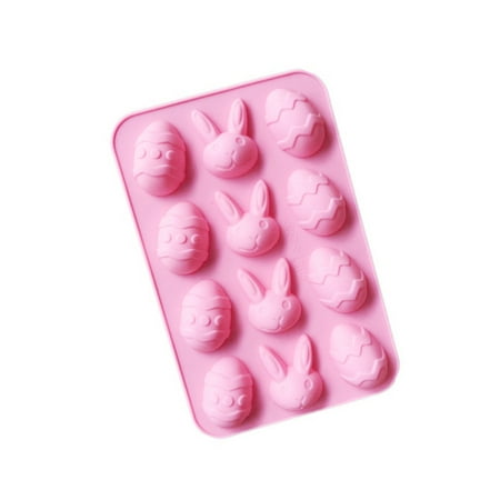 

TANGNADE Kitchen Supplies Bunny Cake Mold Tray Eggs Baking Easter Silicone Ice Mould Chocolate Soap Kitchen，Dining & Bar Ice Cube Mold Pink