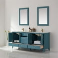 thumbnail image 3 of Sutton 72" Carrara White Marble Countertop Double Vanity w/Mirror Royal Green, 3 of 9