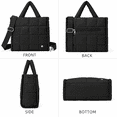 thumbnail image 5 of Puffer Tote Bag for Women, Lightweight Puffy Handbag with Compartments, Quilted Shoulder Bag for Work, Travel, Gym-Jet Black, 5 of 9