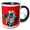 Black/White, variant on 3drose, Dalmatian Dog on Red Background, Pet, Puppy Animal, 15oz Mug