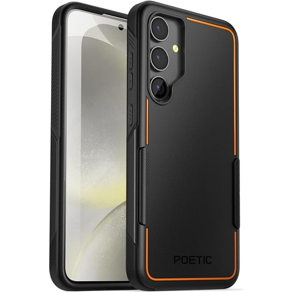 Poetic Neon Case for Galaxy S24 Plus 6.7", Dual Layer Rugged Slim Shockproof Protective Cover, Black