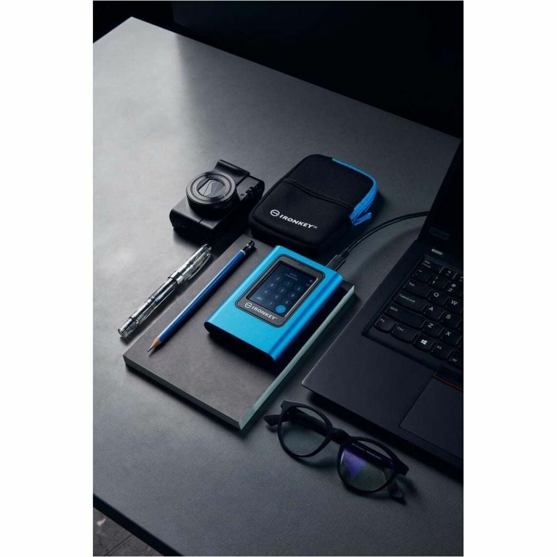Kingston 7.6TBGB IronKey Vault Privacy 80 XTS-AES 256-bit Encrypted External SSD with Intuitive Touch Screen and Multi-Password Protection