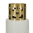 thumbnail image 5 of CosmoLiving by Cosmopolitan 12" White Ceramic Vase with Gold Cut Out Accents, 5 of 9