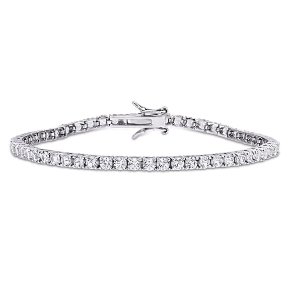 Everly Women's 8 1/4ct TGW Created White Sapphire Sterling Silver Tennis Bracelet
