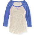 thumbnail image 1 of Aeropostale Womens Ath-dep3/4 Sleeve Baseball Graphic Playera, Azul, X-Large Aeropostale Camiseta gráfica, 1 of 1