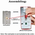 thumbnail image 2 of 2X Wall Phones for Landline with Mechanical Ringing, Single Line 2554 Wall Telephone with Voicemail Indicator,Red, 2 of 7