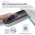 thumbnail image 4 of yeacher Secure USB 3.0 Flash Drive with Fingerprint Lock, 256GB Storage, Pearl Silver, High-Speed Data Transfer, AES 256-bit Encryption for Personal & Business Use, 4 of 6
