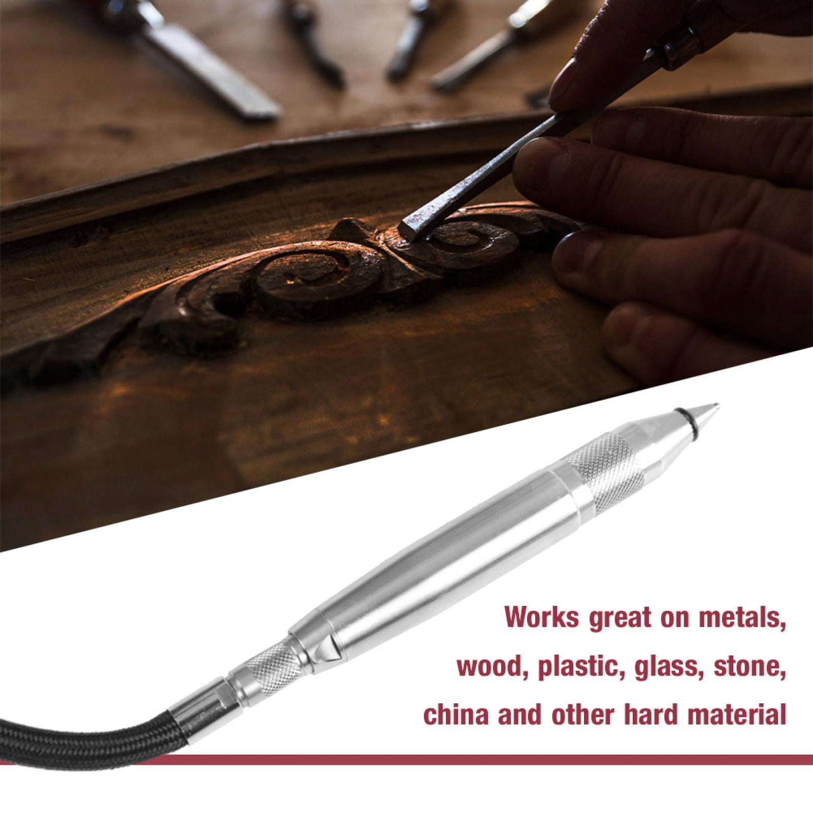 Pneumatic Air Engraving Pen Energy Saving Noise Reduce Flexible Lettering for Metals Stone Plastic Wood