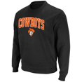 thumbnail image 2 of Men's Colosseum Black Oklahoma State Cowboys Team Arch & Logo Tackle Twill Pullover Sweatshirt, 2 of 3