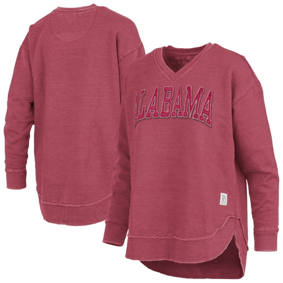 Women's Pressbox Crimson Alabama Crimson Tide Westin Poncho V-Neck Pullover Sweatshirt
