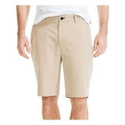 NAUTICA Mens Beige Flat Front, Straight Fit Stretch Shorts 40 Waist