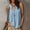 *Blue, variant on ClodeEU Women's V Neck Sleeveless Collared Pleated Blouse,Solid Color Casual Tank Top for Summer Army Green,Women's Plus L