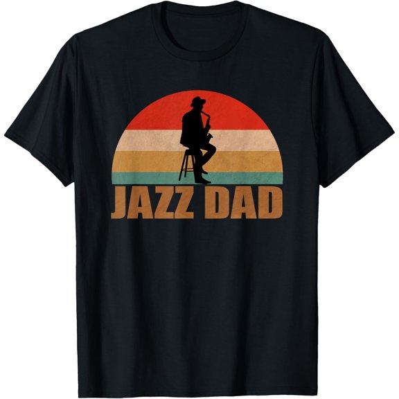 Retro Jazz Dad Sax Player Vintage Saxophone Gift T-Shirt