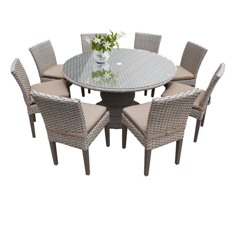Oasis 60 Round Glass Top Patio Dining, 60 Round Outdoor Dining Table And Chairs