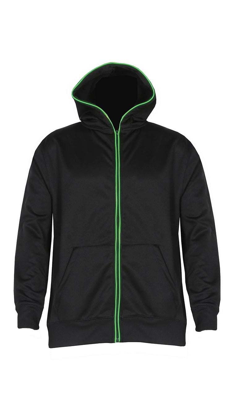 black and neon green hoodie